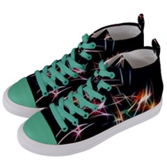 Lights Star Sky Graphic Night Women s Mid-top Canvas Sneakers by Sapixe