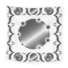 Metal Circle Background Ring Square Tapestry (large)