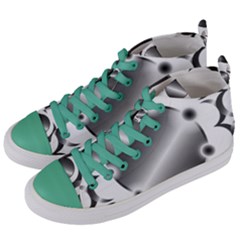 Metal Circle Background Ring Women s Mid-top Canvas Sneakers