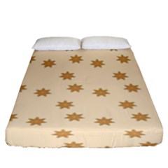 Pattern Gingerbread Star Fitted Sheet (king Size) by Sapixe