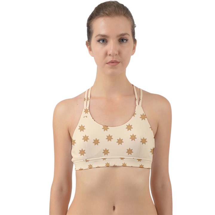 Pattern Gingerbread Star Back Web Sports Bra