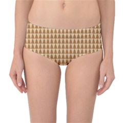 Pattern Gingerbread Brown Mid-waist Bikini Bottoms by Sapixe