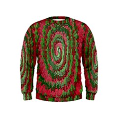 Red Green Swirl Twirl Colorful Kids  Sweatshirt