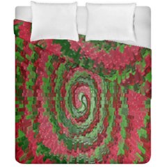 Red Green Swirl Twirl Colorful Duvet Cover Double Side (california King Size)