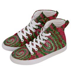 Red Green Swirl Twirl Colorful Women s Hi-top Skate Sneakers