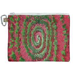 Red Green Swirl Twirl Colorful Canvas Cosmetic Bag (xxl)