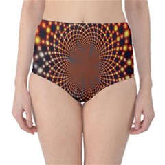 Pattern Texture Star Rings High-waist Bikini Bottoms