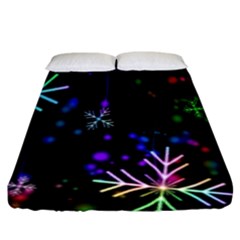 Snowflakes Snow Winter Christmas Fitted Sheet (king Size)