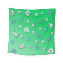 Snowflakes Winter Christmas Overlay Square Tapestry (small)