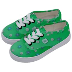 Snowflakes Winter Christmas Overlay Kids  Classic Low Top Sneakers by Sapixe