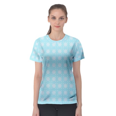 Snowflakes Paper Christmas Paper Women s Sport Mesh Tee by Sapixe