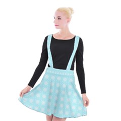 Snowflakes Paper Christmas Paper Suspender Skater Skirt by Sapixe