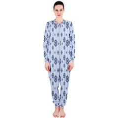 Snowflakes Winter Christmas Card Onepiece Jumpsuit (ladies)  by Sapixe