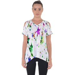 Star Abstract Advent Christmas Cut Out Side Drop Tee