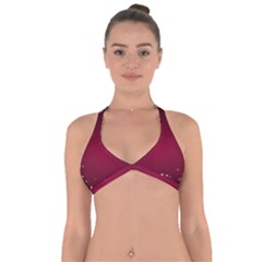 Star Background Christmas Red Halter Neck Bikini Top