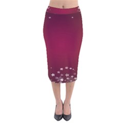 Star Background Christmas Red Velvet Midi Pencil Skirt by Sapixe