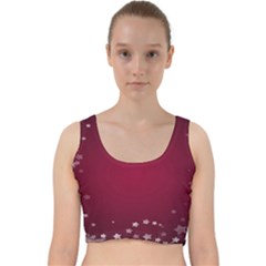 Star Background Christmas Red Velvet Racer Back Crop Top by Sapixe