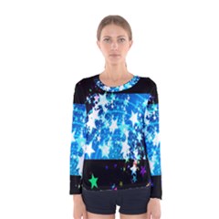 Star Abstract Background Pattern Women s Long Sleeve Tee