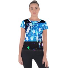 Star Abstract Background Pattern Short Sleeve Sports Top  by Sapixe