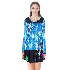 Star Abstract Background Pattern Flare Dress by Sapixe