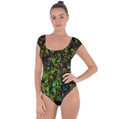 Star Abstract Advent Christmas Short Sleeve Leotard  by Sapixe