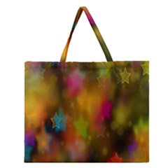 Star Background Texture Pattern Zipper Large Tote Bag by Sapixe