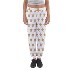 Star Background Gold White Women s Jogger Sweatpants