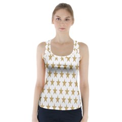 Star Background Gold White Racer Back Sports Top