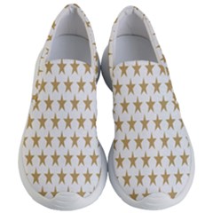 Star Background Gold White Women s Lightweight Slip Ons