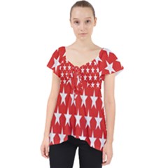 Star Christmas Advent Structure Lace Front Dolly Top