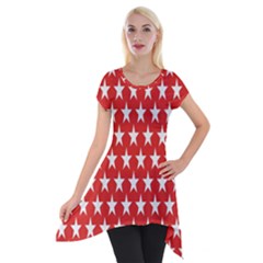 Star Christmas Advent Structure Short Sleeve Side Drop Tunic