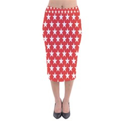 Star Christmas Advent Structure Velvet Midi Pencil Skirt