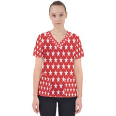 Star Christmas Advent Structure Scrub Top