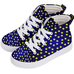Star Christmas Red Yellow Kid s Hi-top Skate Sneakers by Sapixe