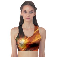 Star Sky Graphic Night Background Sports Bra