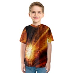 Star Sky Graphic Night Background Kids  Sport Mesh Tee