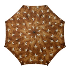 Stars Brown Background Shiny Golf Umbrellas by Sapixe