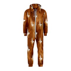 Stars Brown Background Shiny Hooded Jumpsuit (kids) by Sapixe