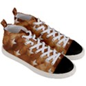Stars Brown Background Shiny Men s Mid-Top Canvas Sneakers View3