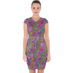 Flower Paisley 1 Capsleeve Drawstring Dress  by stephenlinhart