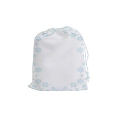 The Background Snow Snowflakes Drawstring Pouches (medium) 