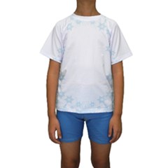 The Background Snow Snowflakes Kids  Short Sleeve Swimwear by Sapixe