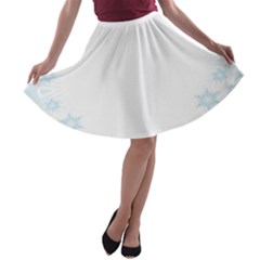 The Background Snow Snowflakes A-line Skater Skirt