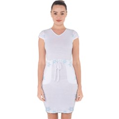 The Background Snow Snowflakes Capsleeve Drawstring Dress  by Sapixe