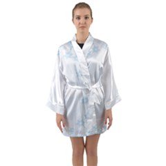 The Background Snow Snowflakes Long Sleeve Kimono Robe