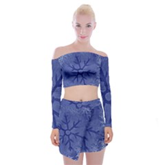 Winter Hardest Frost Cold Off Shoulder Top With Mini Skirt Set by Sapixe