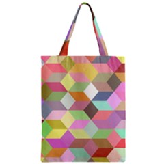 Mosaic Background Cube Pattern Zipper Classic Tote Bag by Sapixe
