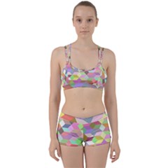 Mosaic Background Cube Pattern Women s Sports Set by Sapixe