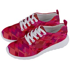 Red Background Pattern Square Men s Lightweight Sports Shoes