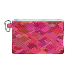 Red Background Pattern Square Canvas Cosmetic Bag (medium)